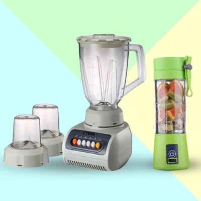 2 In 1 Cyber 3 In 1 Electric Blender With Grinder White, CYB-999BS And Portable And Rechargeable Battery 6 blade Juice Blender Assorted Color