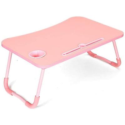 Hexar 20210021 Foldable Laptop Table Tray Portable Lap Desk Notebook Stand with ipad Holder Cup Slot for Indoor Outdoor Camping Study Eating Reading Watch Movies on Couch Sofa Floor Pink