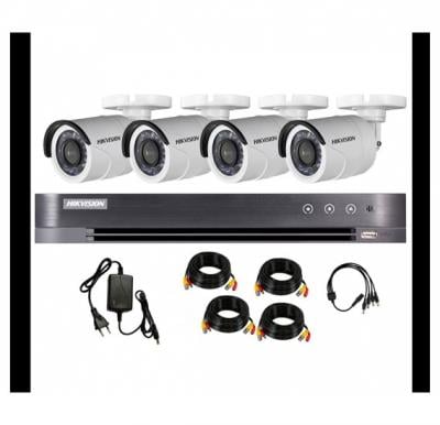 Hikvision DS-J142I/7204HQHI-K1+4CAM Camera and DVR Kit - Black and White