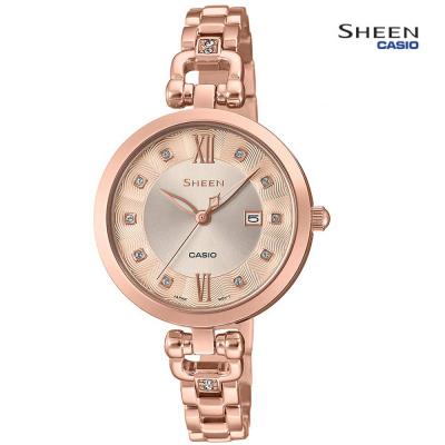 Casio Sheen Analog Rose Gold Dial Womens Watch,  SHE-4055PG-4AUDF