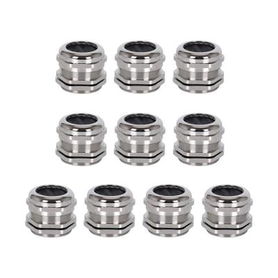 Xingsiyue B089Y3SLNY 10 Pcs M20 x 1.5 Cable Glands Joints Adjustable 8-12mm Metal Cable Waterproof Connectors with Locknut and Washer Silver