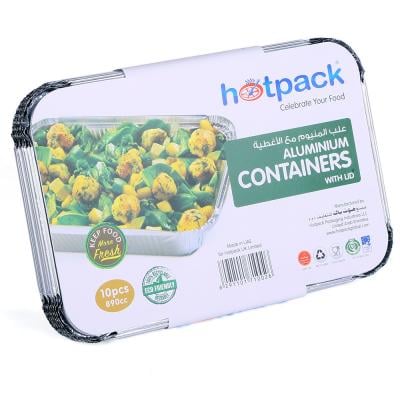 Hotpack Aluminium Container 8389 (890 cc), 10 Piece - HSM8389