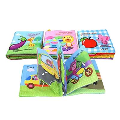 Coolplay Non Toxic Fabric Educational Baby Soft Cloth Books Set With Rustling Sound Crinkle, 4 Piece