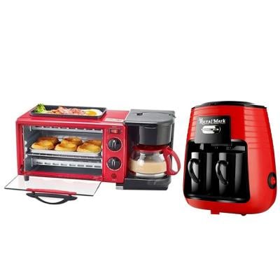 2 in 1 Offer Cyber 3 In 1 Breakfast Maker 9 Ltr 1250 W Red, CYBO-345 and Royal Mark Espresso Coffee Maker With 2 Cup 0.5 l 450 W RM-COF-5054 Red
