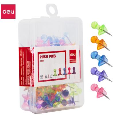Deli Push Pin Transparent Color 1X100, E0030