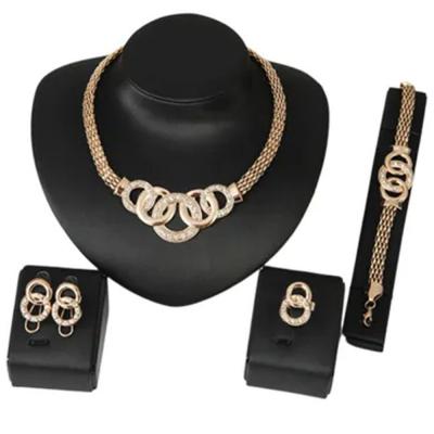 N28331016A Necklace Earring Jewelry Set 4 Piece Gold