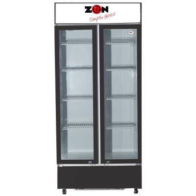 Zen ZSFD508 Beverage Showcase Chiller 1 Door 4 Layers Black and White, 508 Liters