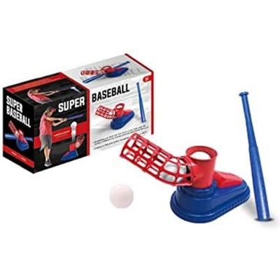 Kids Baseball Set Pitching Toys Foot Tread Batting Machine with 3 Balls