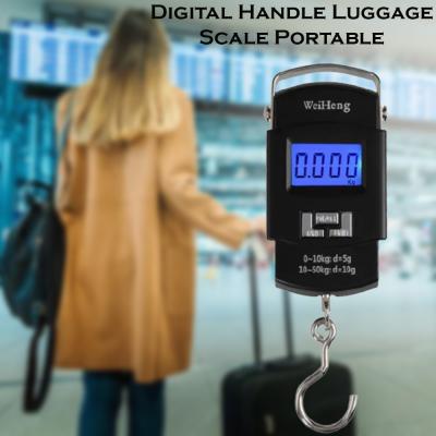 WeiHeng A08 50KG Backlight Digital Handle Luggage Scale Portable, Black