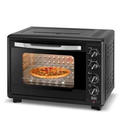 Black & Decker TRO55RDG Double Glass Toaster Oven with Rotisserie 55L Black