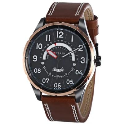 Curren 8267 Mens Water Resistant Analog Watch Coffee with Black