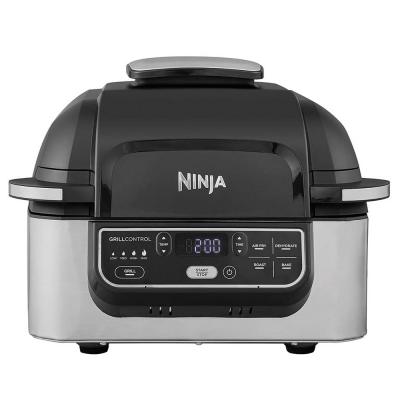 Ninja AG 301 Brushed Steel and Black Foodi Health Grill and Air Fryer 5.7 Litres