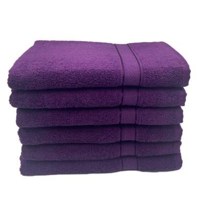 BYFT 110101007969 Daffodil Bath Towel 70x140 cm  Set of 6 Purple 100% Cotton