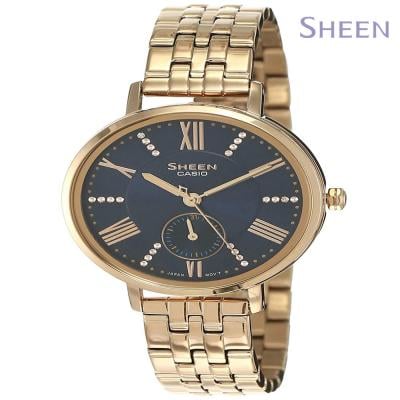Casio Sheen Analog Rose Gold Stainless Steel Watch For Women, SHE-3066PG-2AUDF