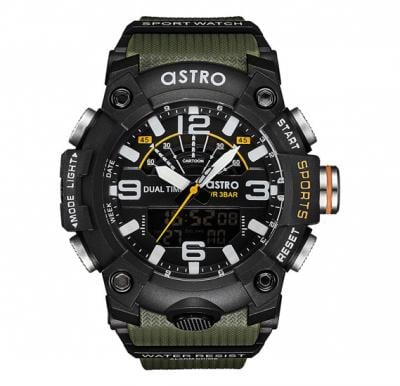 Astro A21809-PPHB Mens Analog-Digital Black Dial Watch