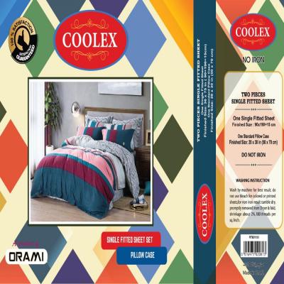 Coolex RTBD1553 Single Fitted Sheet With Pillow Case Assorted
