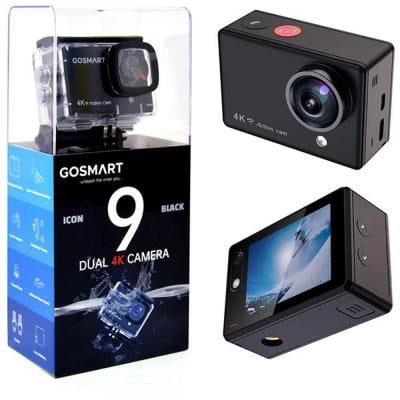 Go Smart Icon 9 Dual 4K Camera, Black