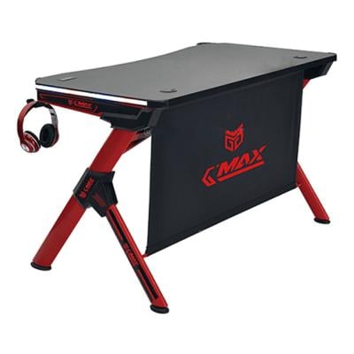 G-Max GMT-8003ABR-1175 Gaming Table With Large LED, Black and Red