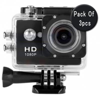 3 In 1 Bundle Offer, Sport Full HD 1080p Action Camera 30 Meters WaterProof 2 Inch Screen, 120 Degree Wide Angle