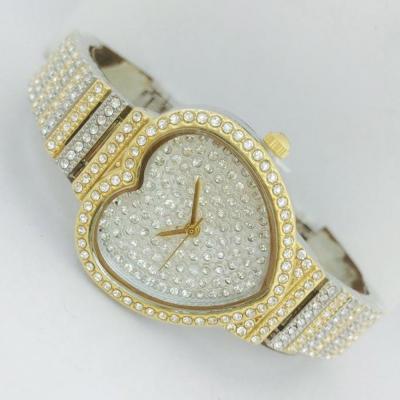Catwalk Fashionable Cz Stone Covered Analog Stainless Steel Silver Dial Watch for Women, CW1010