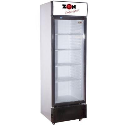 Zen ZSF348 Beverage Showcase Chiller 1 Door 4 Layers Black and White, 348 Liters