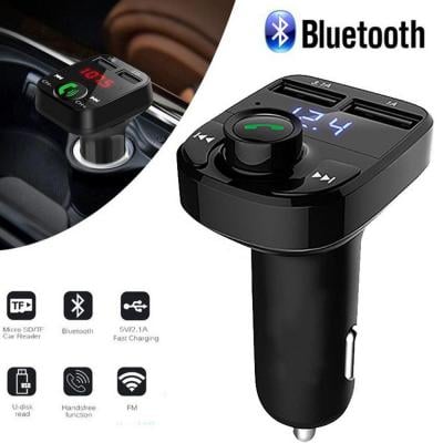 Car Bluetooth Charger with USB Flash Slot and Memory Slot with LCD and Call Button