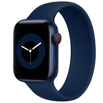 Promate Solo Loop Strap for Apple Watch 38, 40mm, LOOP-40XL, Navy Blue