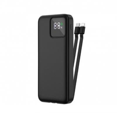 Wiwu JC-18B Led Display 22.5W 10000MAH Power Bank With Built In Cable Black
