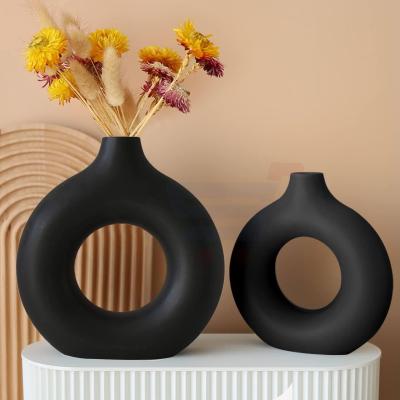 Generic, Black donut vase- 2 pcs, Black