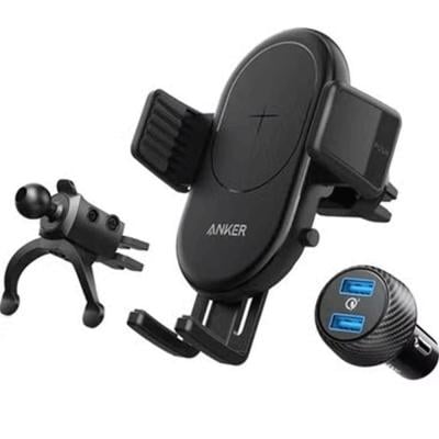 Anker N38732988A Power Wave Car Mount With Charger Black