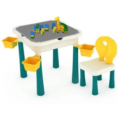 Little Story LS_BLCTB_LAGR 4 in 1 Activity and Block Table 60 Blocks, Green