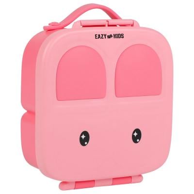 Eazy Kids EZ_LBRBEY_PI Bento Lunch Box With Handle, Pink