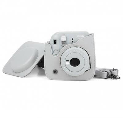 Fujifilm Instax Mini 9 Instant Camera With PU Leather Bag - Smoky White