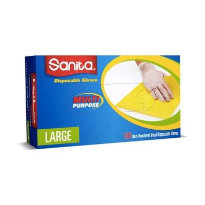 Sanita Disposable Non Powdered Gloves Large 100 White