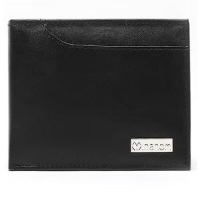 Inahom IM2021XDA0001-001 Bi Fold Organised Flat Nappa Genuine and Smooth Leather Wallet Black
