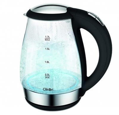 Clikon Electric Kettle Glass Body with LED,1.7L - CK5128