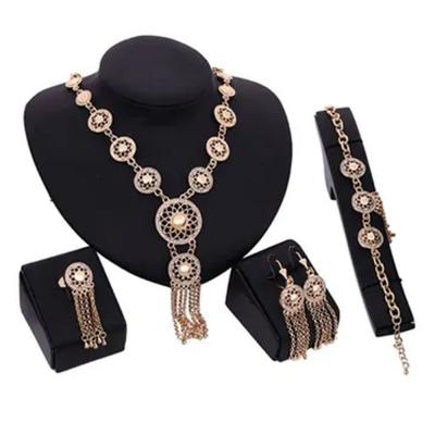 Tassel Drop Hollow Out Jewellery Set N33913299A Gold