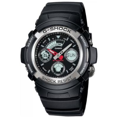 Casio G219 G Shock AW 590 1ADR Analog Digital Watch, For Men