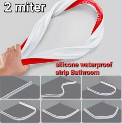 Bathroom Flexible Water Bar Silicone Waterproof Strip, 2Meter
