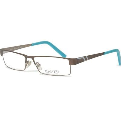 Lastes LVM0015-B03 Rectangular Eyeglass Frame Otter Brown With Bright turquoise