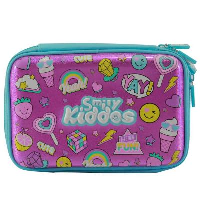 Smily Kiddoos Fancy Double Compartment Pencil Case, Pink