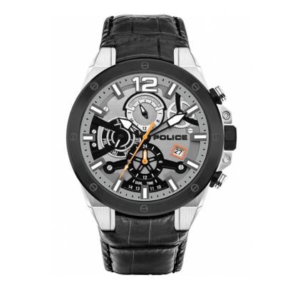 Police PL15711JSTB/04 Saiho Men Watch With Multifunction Date And Dual Time Black