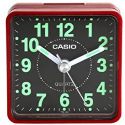 Casio TQ-140-4BDF Analog Table Clock, Red
