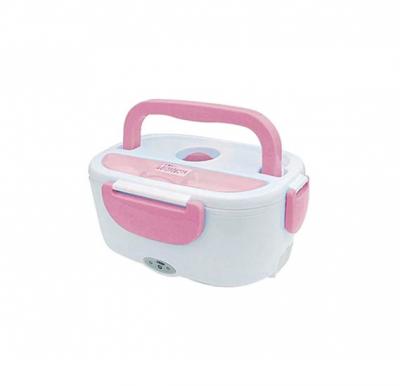 Multi-function Electric Heating Lunch Box Pink and White 4.6x9.9x7.2inch
