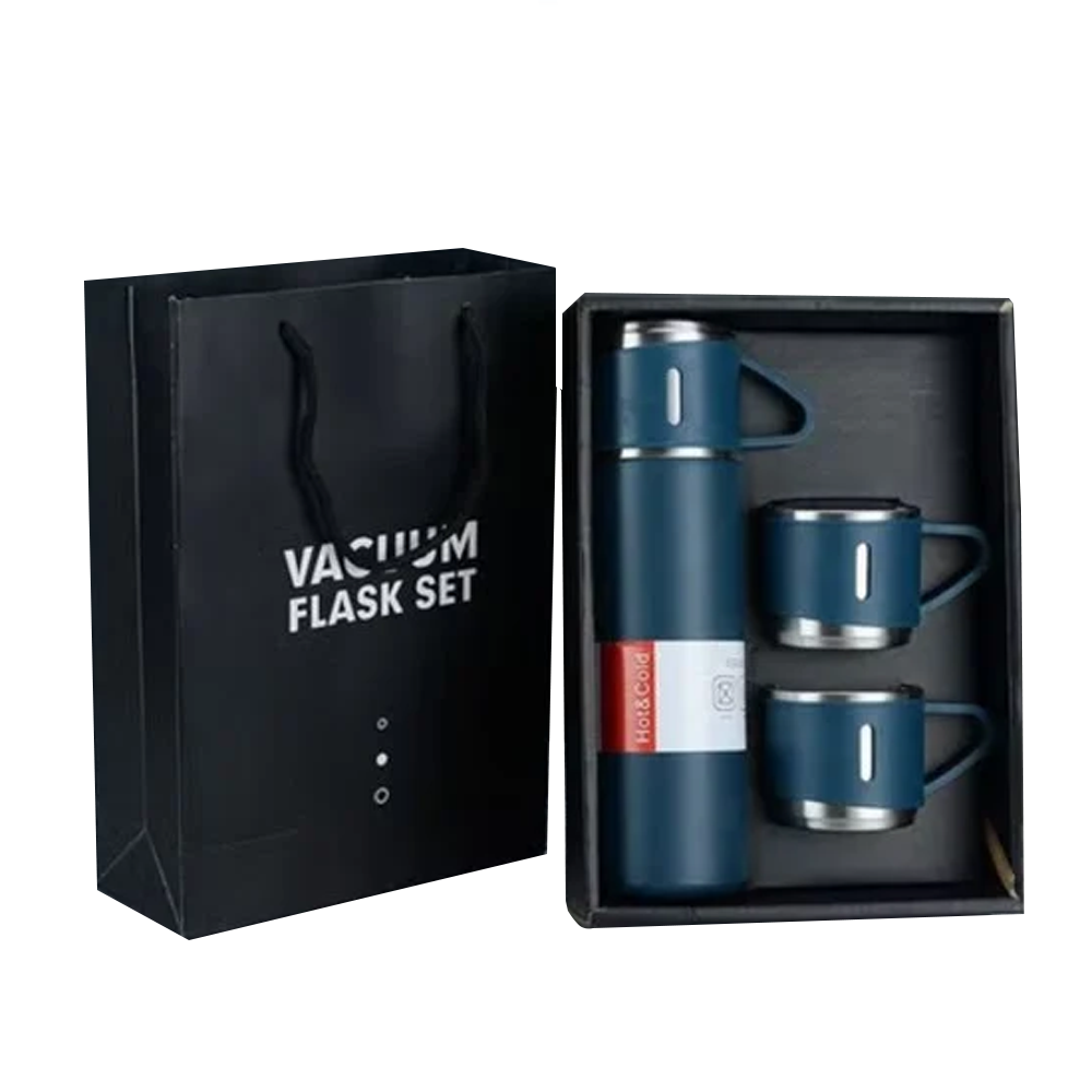 Thermos flask Coffee Thermos flask Portable Hot or Cold Water Bottle With 2 Cups Set Color Assorted
