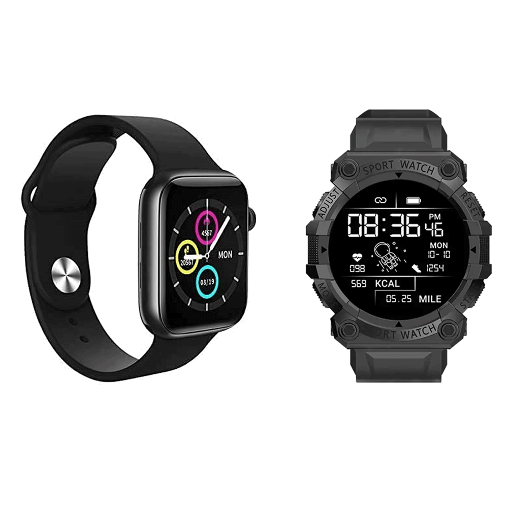 Combo Offer T500 Bluetooth Waterproof Plus and Smart Watch for iPhone iOS Android Phone, Assorted Color with FD68-S Smart Watch Bluetooth With Waterproof  Assorted Color