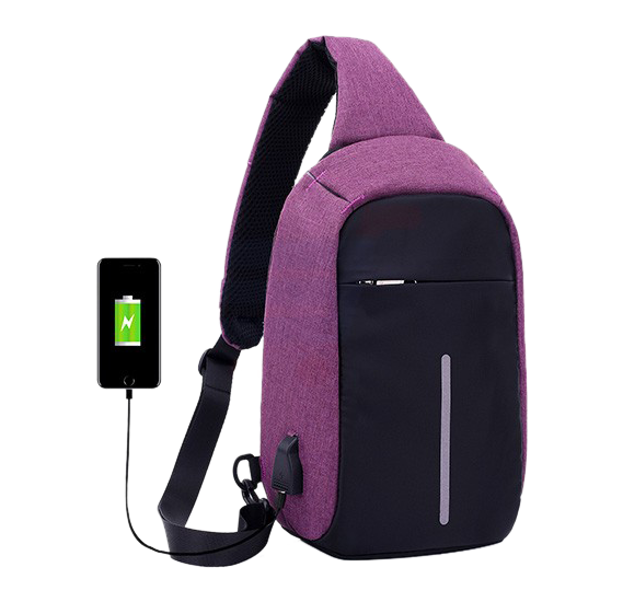 Anti-Theft USB Charging Dual Wear Way Cross Body Sling Travel Bag