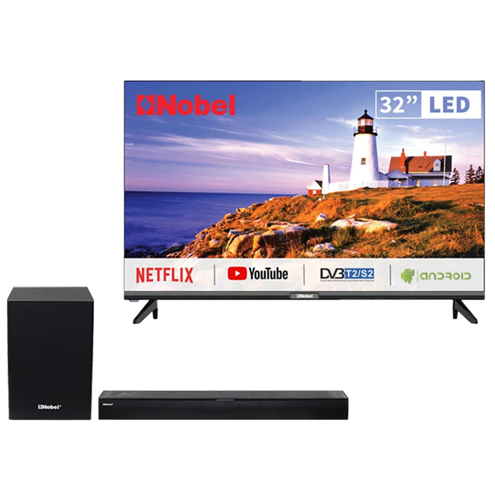 Nobel NTV32SMART LED TV Flat Smart 32 Inch Black and Nobel NSB244BT Speaker Black
