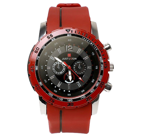 Just Login Red Strap Wrist watch, Royalhand